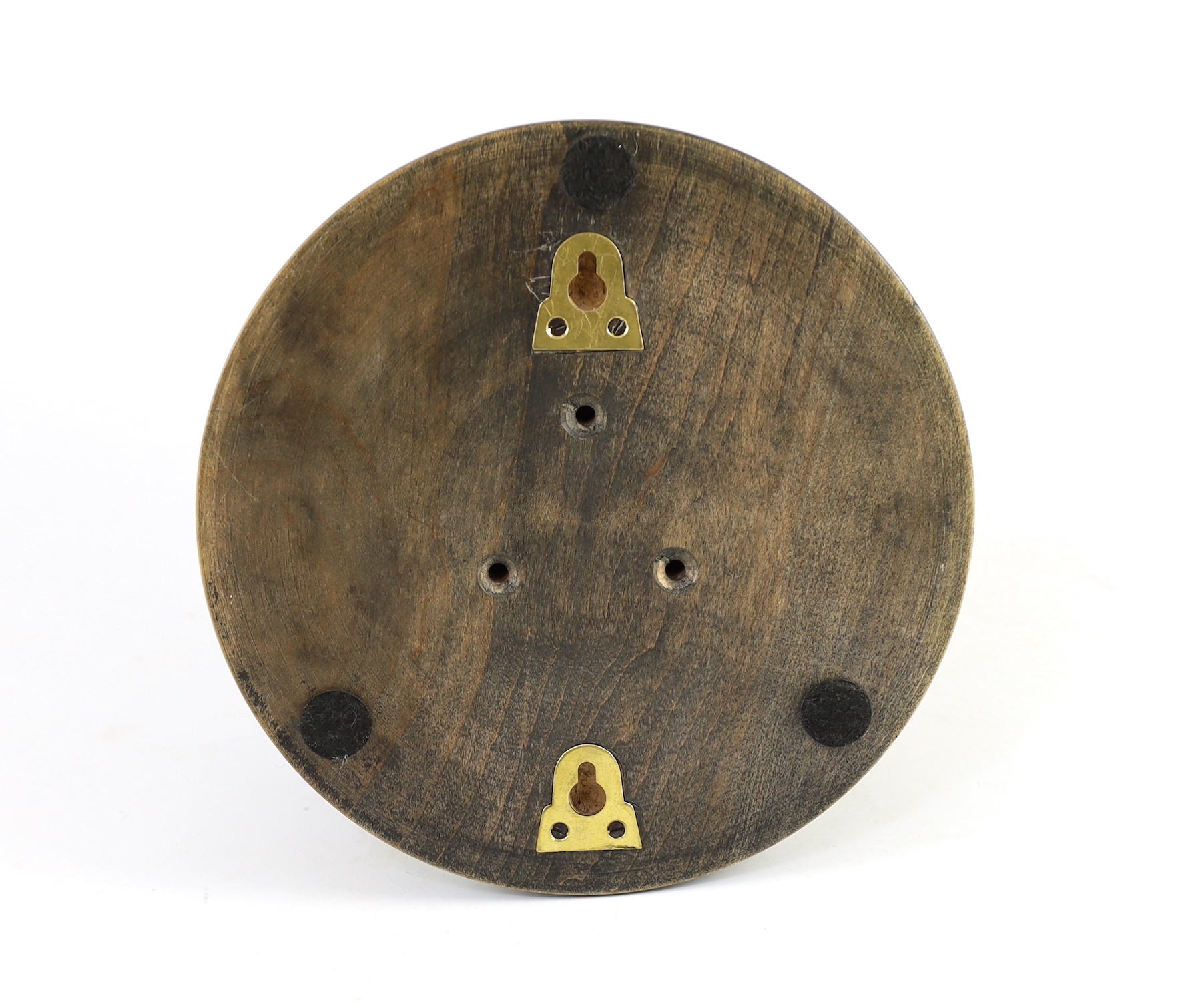 J.W. Benson of London. A brass bulkhead timepiece for HMS Dunnottar Castle, 22cm diameter